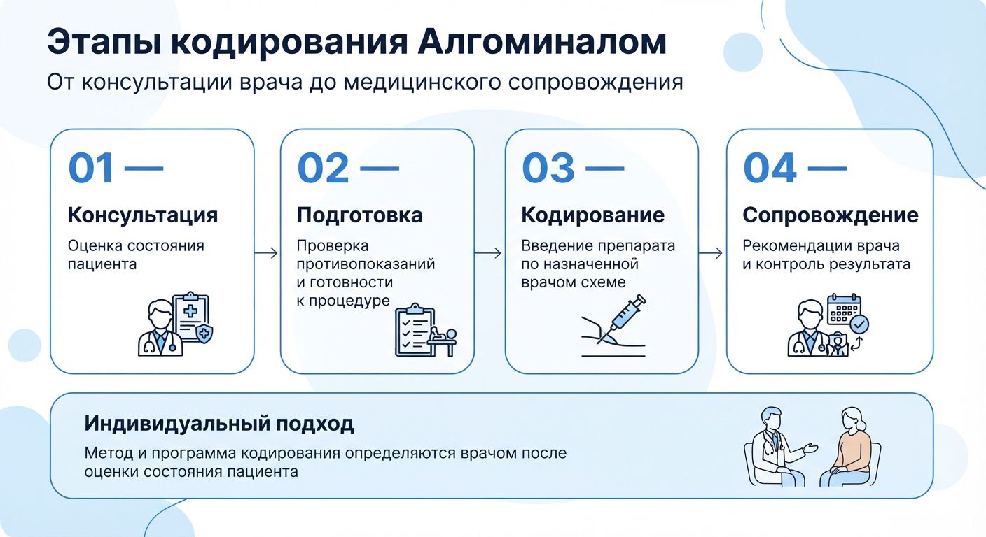 Кодирование препаратом «Алгоминал» в Белореченске инфографика